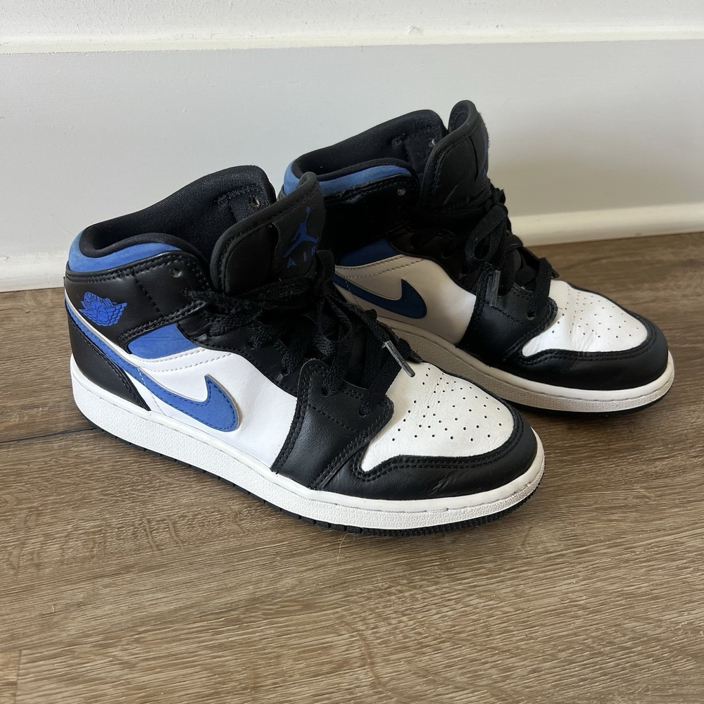 Nike Air Jordan 1 Mid Racer Blue US Youth Size 5Y GS 554725-140 Sneakers Shoes